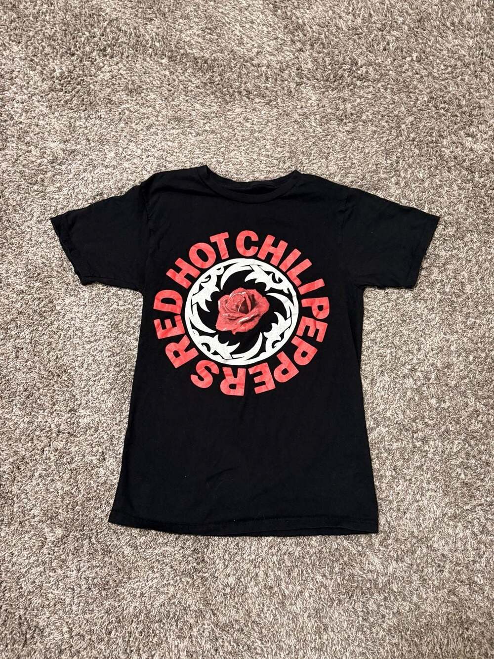 Red Hot Chili Peppers Tribal Rose Logo Graphic T-Shirt